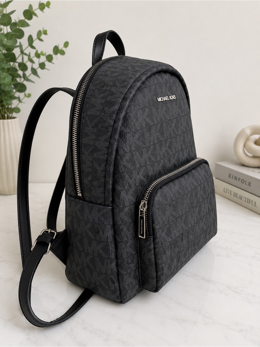 Michael Kors Charcoal Monogram Backpack